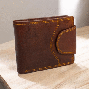 Dark Tan Leather Wallet for Men,Bi-fold RFID wallet, Card Holder Wallet with Coin Pouch, Designer Mens Wallet, Groomsmen Gift, Birthday Gift