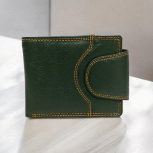 Green Leather Wallet for Men,Bi-fold RFID wallet, Card Holder Wallet with Coin Pouch, Designer Mens Wallet, Groomsmen Gift, Birthday Gift