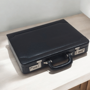 Customized Leather Briefcase For Men, Leather Attache Briefcase for Laptop and MacBook, Leather Attache Case, Black Briefcase for Men