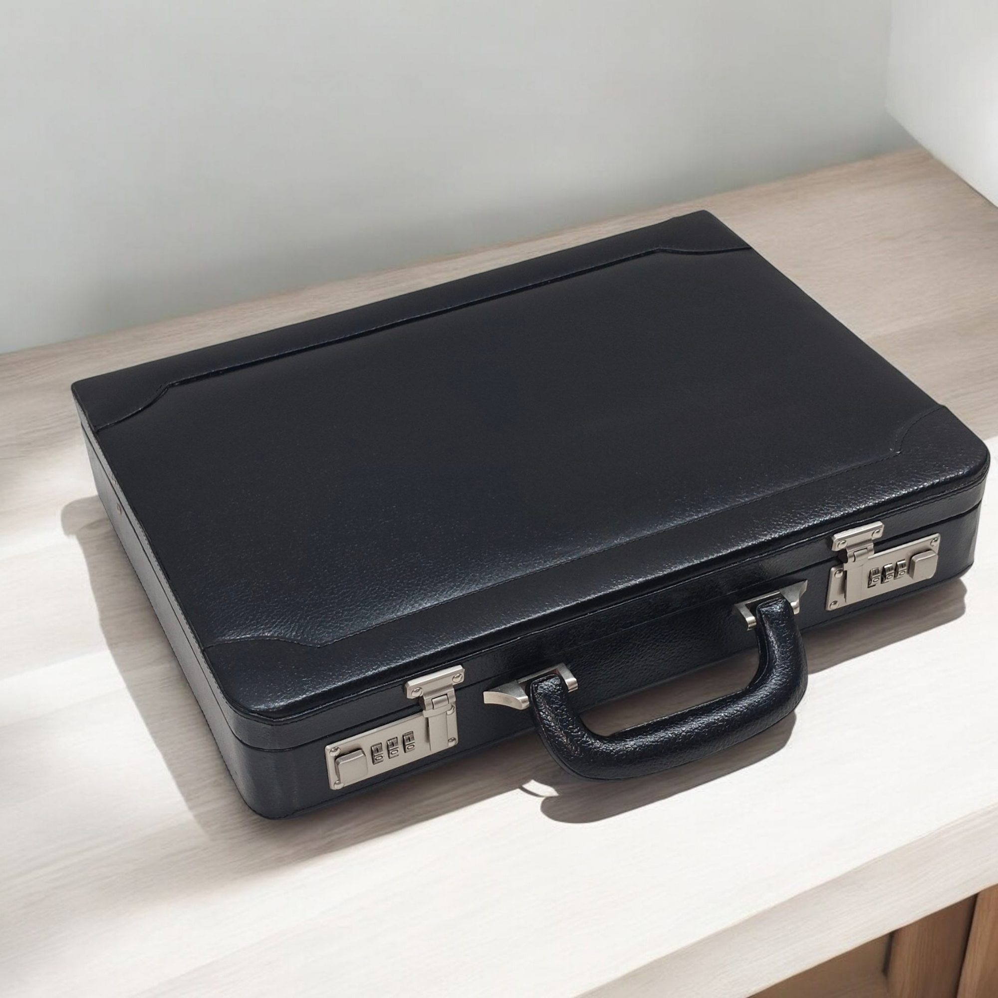 Customized Leather Briefcase For Men, Leather Attache Briefcase for Laptop and MacBook, Leather Attache Case, Black Briefcase for Men