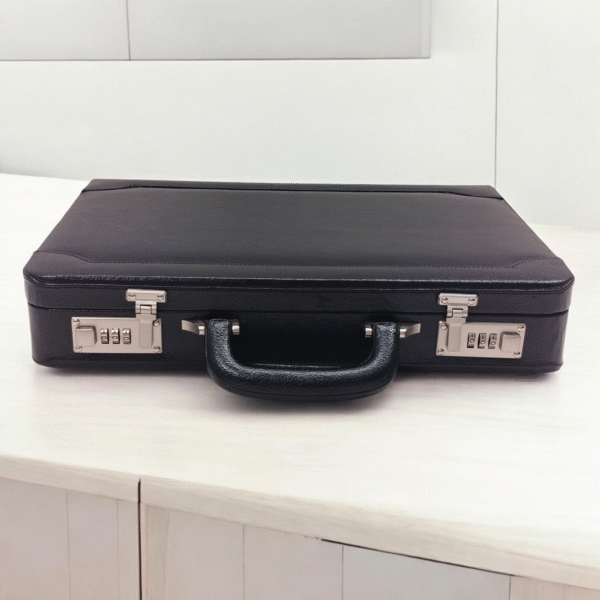 Customized Leather Briefcase For Men, Leather Attache Briefcase for Laptop and MacBook, Leather Attache Case, Black Briefcase for Men - Image 4