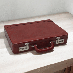 Customized Leather Briefcase For Men, Leather Attache Briefcase for Laptop and MacBook, Executive Office Handbag, Brown Briefcase for Men