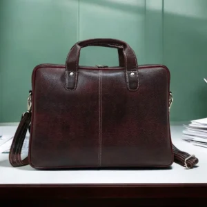 Brown Leather Laptop Bag, Men's Leather Briefcase, Genuine Leather Laptop Case, 14 inch Leather Laptop Bag, Gift For Mens, Leather Handbag